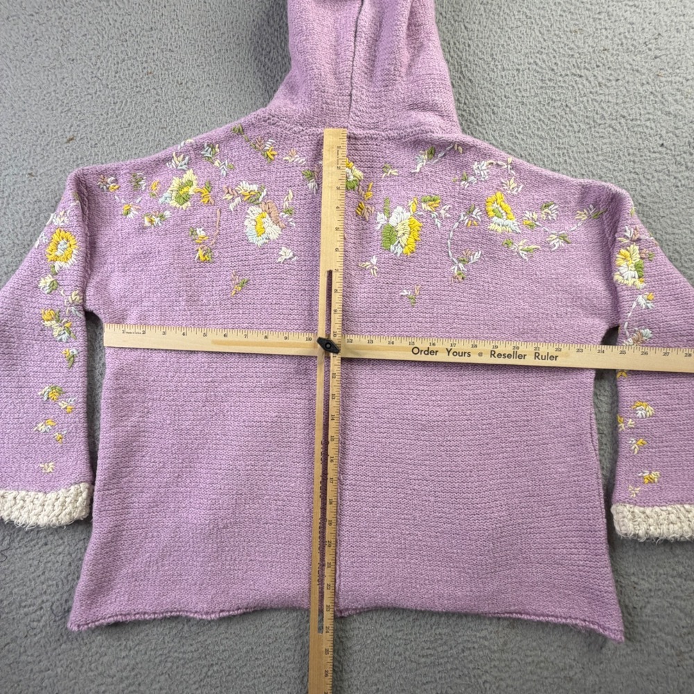 Free People Buttercup Embroidered Lavender Pullover Hoodie Sweater Womens S NWT - Picture 8 of 11